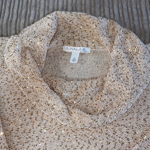 🆕Emaline Women Gold sequined sweater 1X NWT - Picture 3 of 6